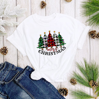 T-shirt Fun Plaid Joyeux Noël Femmes de Noël