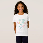 T-Shirt Fun pluvial pluvial script d'anniversaire fille (Devant entier)