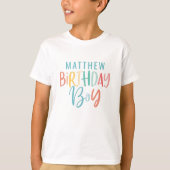 T-shirt Fun pluvial script arc-en-ciel d'anniversaire garç (Devant)
