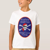 T-shirt Fun Sanibel Island FL Pirate avec nom Enfant (Devant)