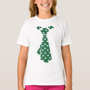 T-shirt Fun Shamrock Motif Faux Cravate St. Patrick's Day