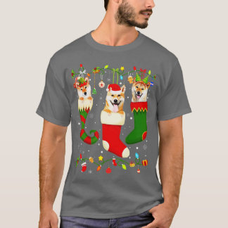T-shirt Fun Shiba Inu Stocker Noël Chaussettes de Noël Noë