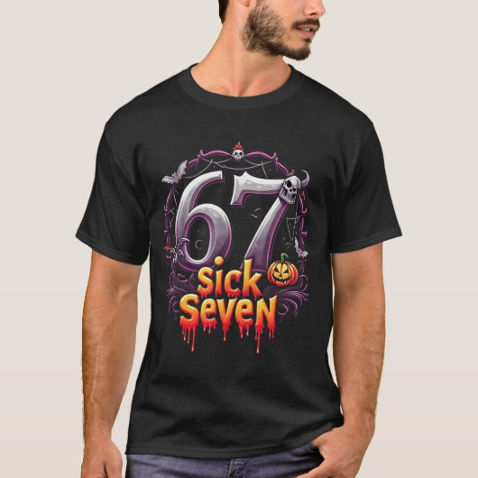 T-shirt Fun Six Seven 6 7 Meme Design Fun Sick Seven Hallo (Devant)