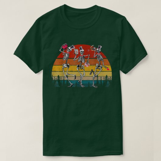 T-shirt Fun Skeleton Dancing Dead Inside Mais c'est Valent (Design devant)