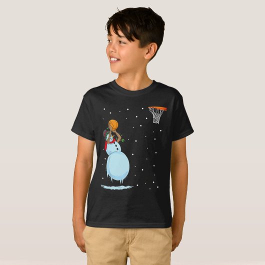 T-shirt Fun Snowman Basket Noël (Devant entier)