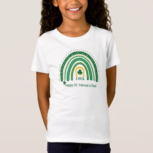 T-Shirt Fun St Patrick Boho Rainbow Luck Clover Leprechaun (Devant)