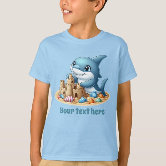 T-shirt Fun Summer requin ajouter du texte unisex (Devant)