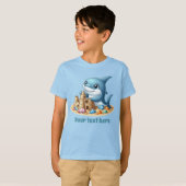 T-shirt Fun Summer requin ajouter du texte unisex (Devant entier)