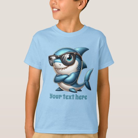 T-shirt Fun Summer requin ajouter textos garçons (Devant)