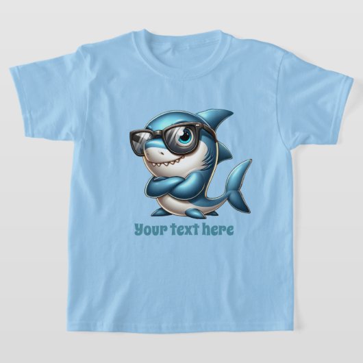 T-shirt Fun Summer requin ajouter textos garçons (Poser)