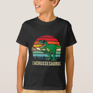 T-shirt Fun T Rex Lacrosse Dinosaure Lax Garçons Équipe de