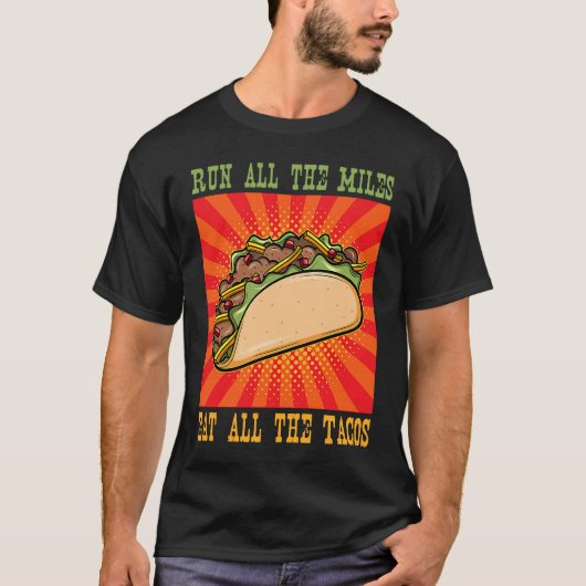 T-shirt Fun Taco Tuesday Marathon Running Runner (Devant)