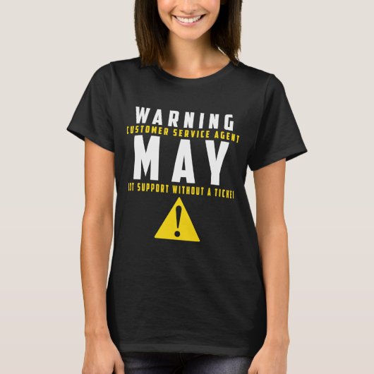 T-shirt Fun Tech Avertissement Signaler Service client pas (Devant)