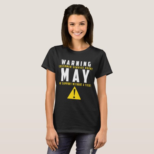 T-shirt Fun Tech Avertissement Signaler Service client pas (Devant entier)