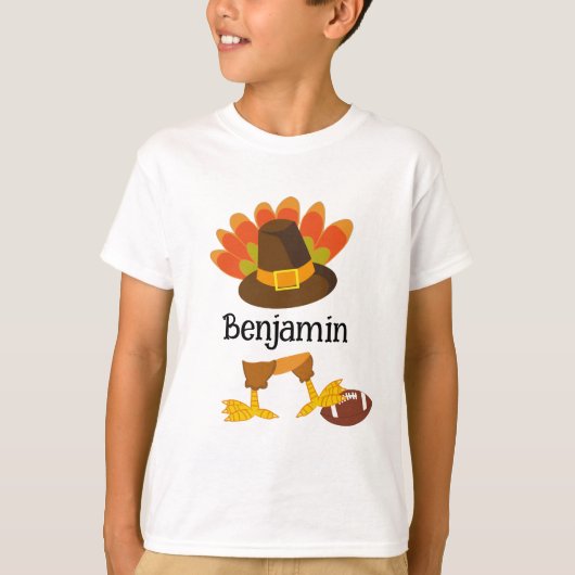 T-shirt Fun Thanksgiving Football Turquie (Devant)