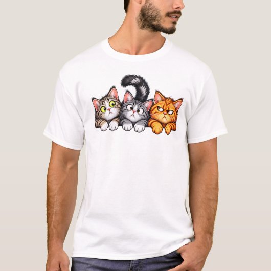 T-shirt Fun Trio de Chat Drôle 🐱 (Devant)