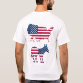 T-shirt Fun USA Map Drapeau Âne éléphant, Rouge Blanc, Ble (Dos)