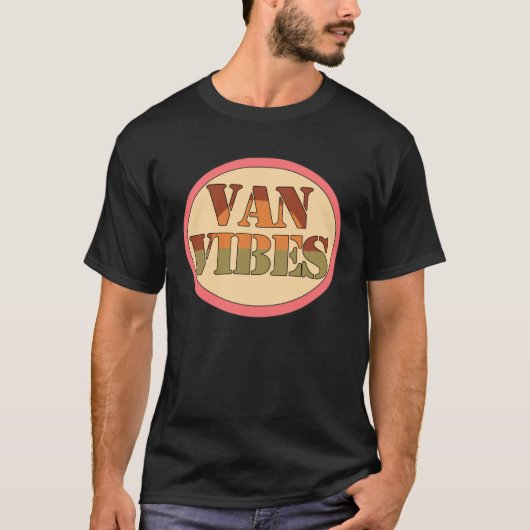T-shirt Fun Van Vibes Retro Van Life Camper (Devant)