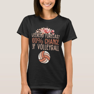 T-shirt Fun Volleyball Week-end Prévision Volleyball Boho