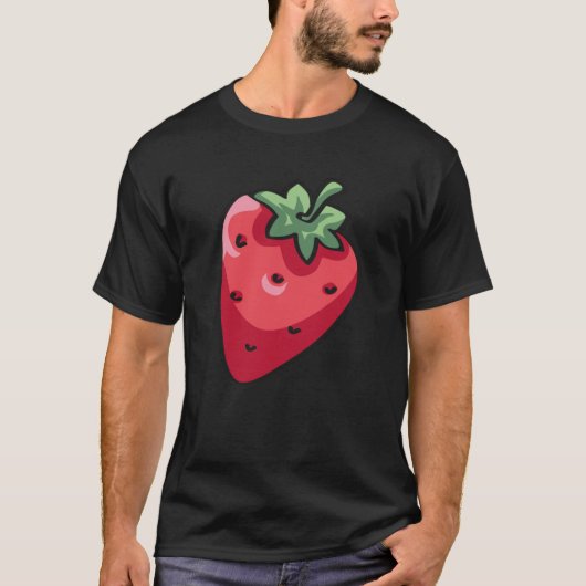 T-shirt Fun whimsical maintenant pop fraise (Devant)