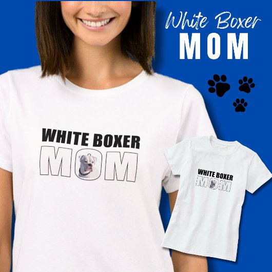 T-shirt Fun White Boxer Chien Maman