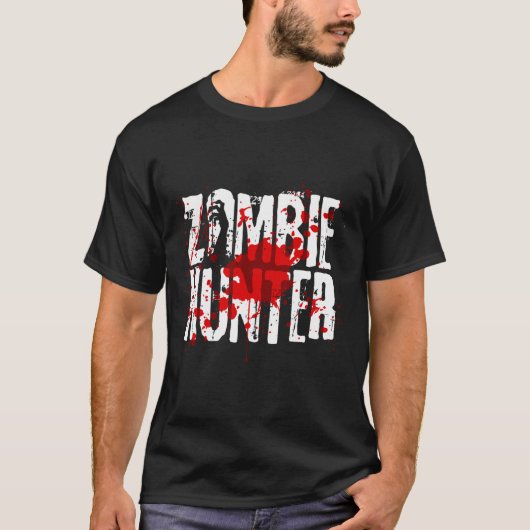 T-shirt Fun Zombie Hunter Design Pour Garçons Filles Hallo (Devant)