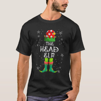 T-shirt Fundy Head Elf Group Matching Family Christmas Paj