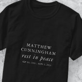 T-shirt Funérailles Mémorial Repos En Paix Moderne Simple