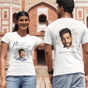 T-shirt funéraire avec photo élégante sur le devan
