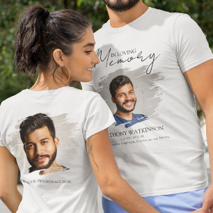 T-shirt funéraire avec photo élégante sur le devan