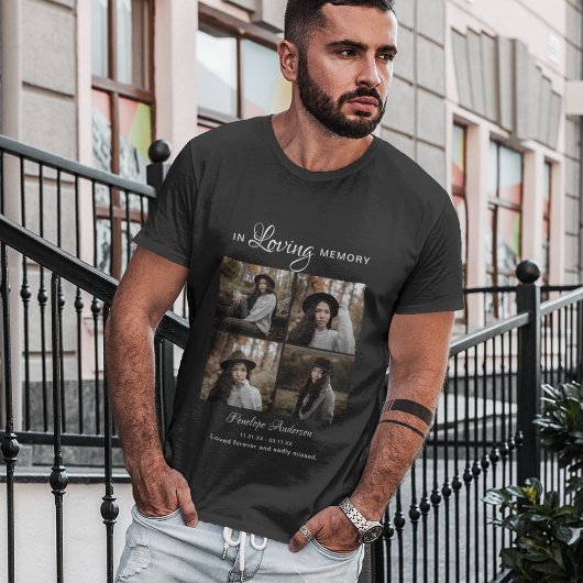 T-shirt funéraire de collection de 4 photos modern