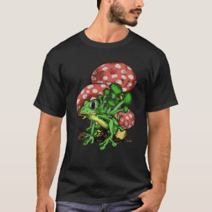 T-shirt Fungus Magic Psilocybin Champignons Grenouille Gra
