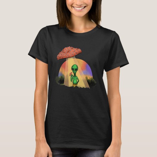 T-shirt Fungus Magic Psilocybin Mushrooms Alien UFO (Devant)