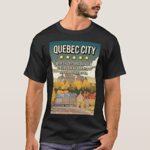 T-shirt Funky 5 étoiles Québec Ville Canada Skyline Vintag