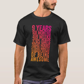T-shirt Funky 9E Anniversaire Chemise Vieux Mètre Drôle 9