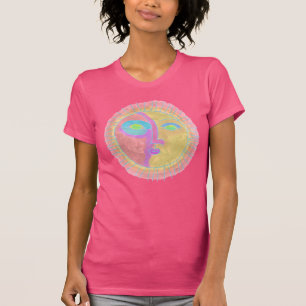 T-shirt Funky Abstrait Sun Face Wearable Art