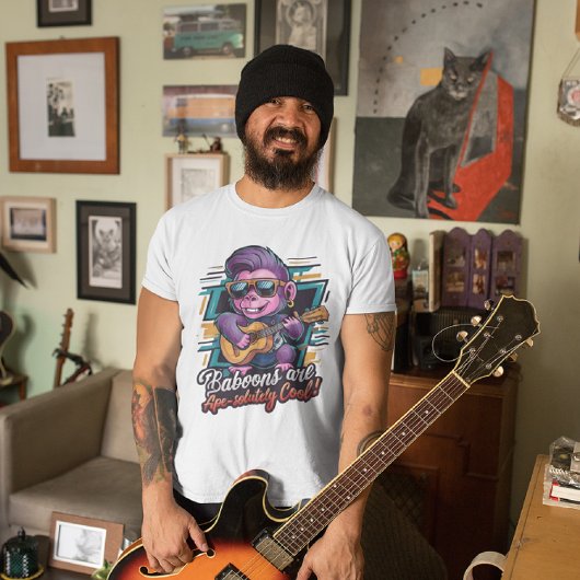 T-shirt Funky Baboon Rockstar Tee