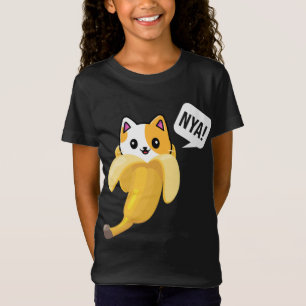 T-Shirt Funky Banana Chat Nya Cute Chat Kitten Banana Frui