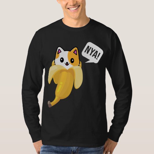 T-shirt Funky Banana Chat Nya Cute Chat Kitten Banana Frui (Devant)
