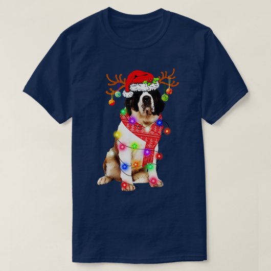 T-shirt Funky Bernese Mountain Santa Hat Chien Reindeer Ch (Design devant)