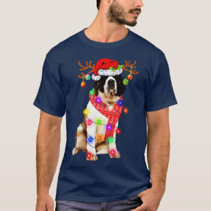 T-shirt Funky Bernese Mountain Santa Hat Chien Reindeer Ch