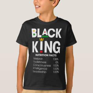 T-shirt Funky Black King Nutrition Facts Black History Lun
