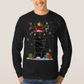 T-shirt Funky Black Lab Chien Reindeer Noël L (Devant)