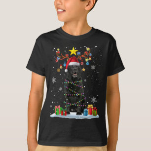T-shirt Funky Black Lab Chien Reindeer Noël L