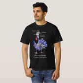 T-shirt Funky Bleu Turc Gobble noir T chemise (Devant entier)