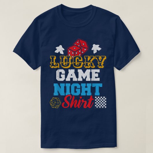 T-shirt Funky Board Game Lucky Game Nuit (Design devant)