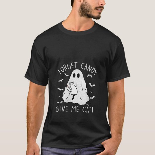 T-shirt Funky Boo Ghost Black Cat Oublier Candy Donner Moi (Devant)