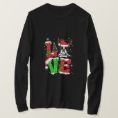 T-shirt Funky Boston Terrier Dog Tree lumières de Noël Xma (Design devant)