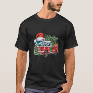 T-shirt Funky Camion Santa Hat Feux de Noël Lumières