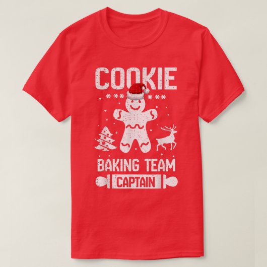 T-shirt Funky Cookie Baking Team Capitaine Gingerbread Chr (Design devant)